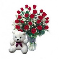 2 docenas de rosas con peluche
