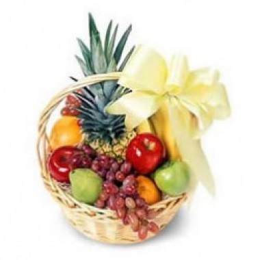Canasta de frutas tropicales
