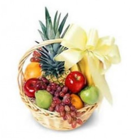 Canasta de frutas tropicales