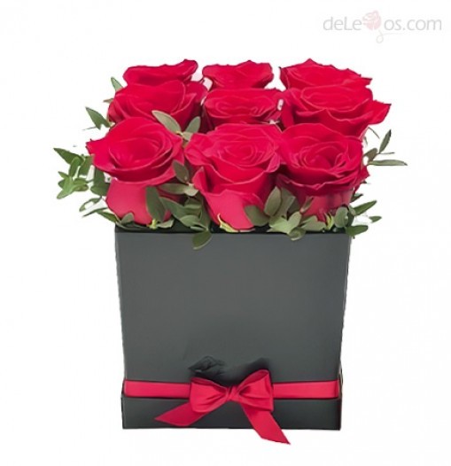 Caja de 9 rosas